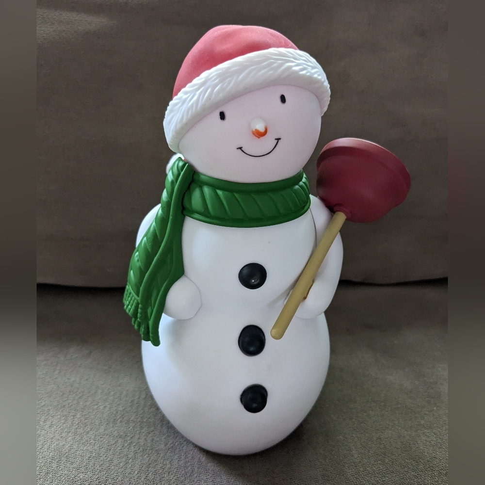 Hallmark Jolly in the John Snowman Plumber & Plunger Talk Singing Toilet Humor